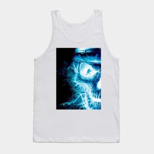 blue flame skull Tank Top